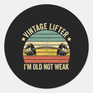 Sticker Rond Vintage Ascenseur Je suis vieux pas faible