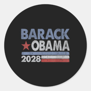 Sticker Rond Vintage Barack Obama 2028 Obama pour le président
