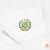 Sticker Rond Vintage Baroque Embossed Look Green 11 (Enveloppe)