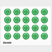 Sticker Rond Vintage Baroque Embossed Look Green 12 (Feuille)