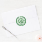 Sticker Rond Vintage Baroque Embossed Look Green 2 (Enveloppe)