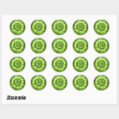 Sticker Rond Vintage Baroque Embossed Look Green 4 (Feuille)