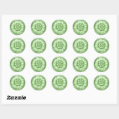 Sticker Rond Vintage Baroque Embossed Look Green 5 (Feuille)