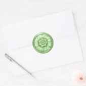 Sticker Rond Vintage Baroque Embossed Look Green 5 (Enveloppe)