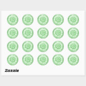 Sticker Rond Vintage Baroque Embossed Look Green 7 (Feuille)