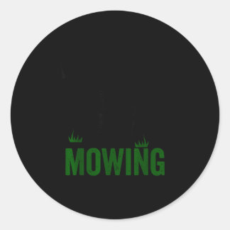 Sticker Rond Vintage be mowing riding lawn mower dad papa men