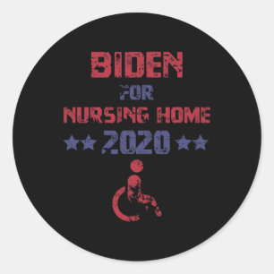 Sticker Rond Vintage Biden pour maison de retraite Anti Biden P