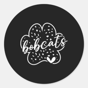 Sticker Rond Vintage Bobcats Équipe Fierté Esprit Scolaire Reto