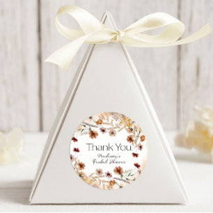 Sticker Rond Vintage botanique minuscule Mariage floral