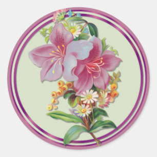 Sticker Rond Vintage Bouquet