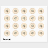Sticker Rond Vintage Bouquet (Feuille)