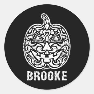 Sticker Rond Vintage Brooke Halloween Design crâne sucre