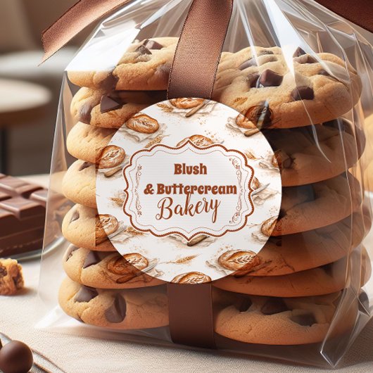 Sticker Rond Vintage Buttercream Bakery Business