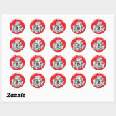 Sticker Rond Vintage Cadeaux Rouge (Feuille)