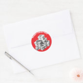 Sticker Rond Vintage Cadeaux Rouge (Enveloppe)