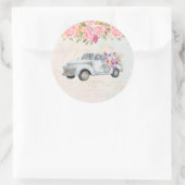 Sticker Rond Vintage Camion Pickup Russe Merci d'aquarelle (Sac)