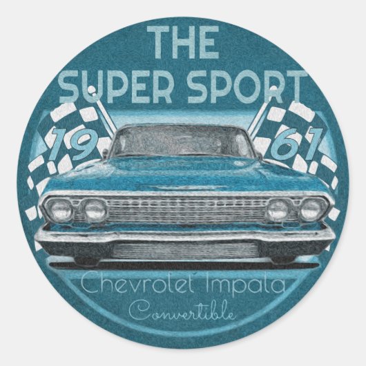 Sticker Rond Vintage Chevy (Devant)