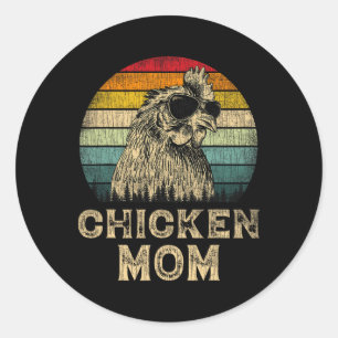 Sticker Rond Vintage Chicken Maman Chicken Amateurs de poulet M