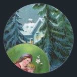 Sticker Rond Vintage Christmas<br><div class="desc">Joyeux Noël Vintage avec cet article. Ce design est bon pour n'importe quel produit. ⭐ PERSONNALISEZ ce modèle avec vos oeuvres. ⭐ MODIFIEZ-le pour apporter d'autres modifications. ⭐ TRANSFÉREZ cette conception à n'importe quel produit. Visitez tous mes magasins à bit.ly/SandyspiderStores (couper et coller).</div>