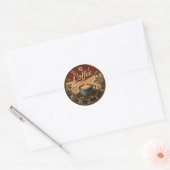 Sticker Rond Vintage Coffee (Enveloppe)