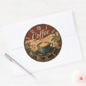 Sticker Rond Vintage Coffee (Enveloppe)