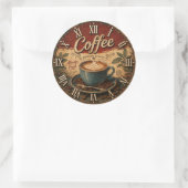 Sticker Rond Vintage Coffee (Sac)