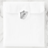 Sticker Rond vintage conch noir et blanc (Sac)