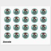 Sticker Rond Vintage Daytona Beach (Feuille)