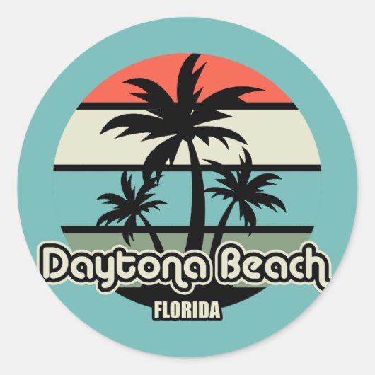 Sticker Rond Vintage Daytona Beach (Devant)