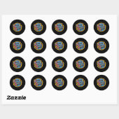 Sticker Rond Vintage de Ragweed canadien (Feuille)