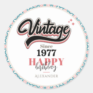 Sticker Rond Vintage depuis - 1977