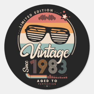 Sticker Rond Vintage depuis 1983