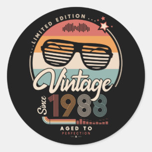 Sticker Rond Vintage depuis 1988