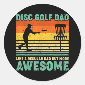 Sticker Rond Vintage Disque Rétro Golf Papa Comme Un Papa Régul
