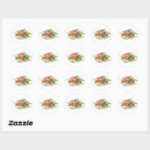 Sticker Rond Vintage Dove et Rose (Feuille)
