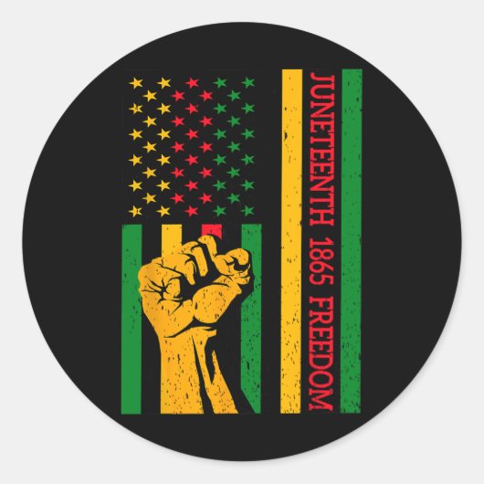 Sticker Rond Vintage drapeau Noir Histoire Noire Amérique (Devant)