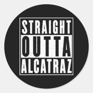 Sticker Rond Vintage Droit Hors D'Alcatraz Drôle Trump Costu