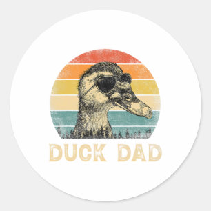 Sticker Rond Vintage Duck Papa Duck Lovers Daddy Père #39 ; s J