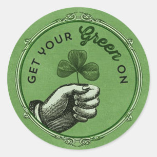 Sticker Rond Vintage et chic St. Patrick's Day Soyez vert