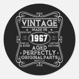 Sticker Rond Vintage Fabriqué En 1967 Retro Classic