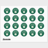 Sticker Rond Vintage fête de la St Patrick (Feuille)