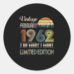 Sticker Rond Vintage février 1962 Je fais ce que je veux Limité