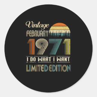 Sticker Rond Vintage février 1971 Je fais ce que je veux Limité