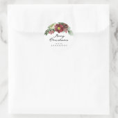 Sticker Rond Vintage Floral Joyeux Noël (Sac)