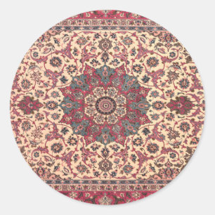 Sticker Rond Vintage Floral Perse Motif de tapis
