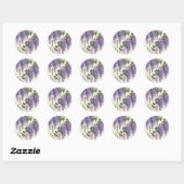 Sticker Rond Vintage Floral Wisteria (Feuille)