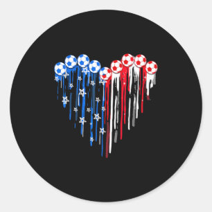 Sticker Rond Vintage Football 4 Juillet Hommes Drapeau Américai