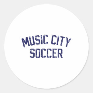Sticker Rond Vintage Football Nashville Music City Football Rét