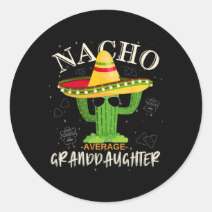 Sticker Rond Vintage Funny Nacho Moyenne Grandgirl Famille M
