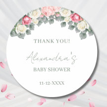Vintage Garden Rose Baby shower Merci